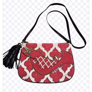 BRIGHTON Love Dove Pouch Crossbody Purse Bag Tassel Canvas Tom Clancy